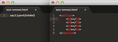 Multiplying elements with Emmet