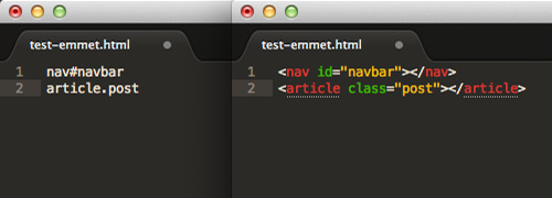 Assigning specific elements with Emmet