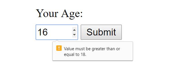 Age with Min and Max Attributes