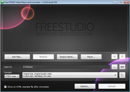 DVDVideoSoft Free HTML5 Video Player And Converter