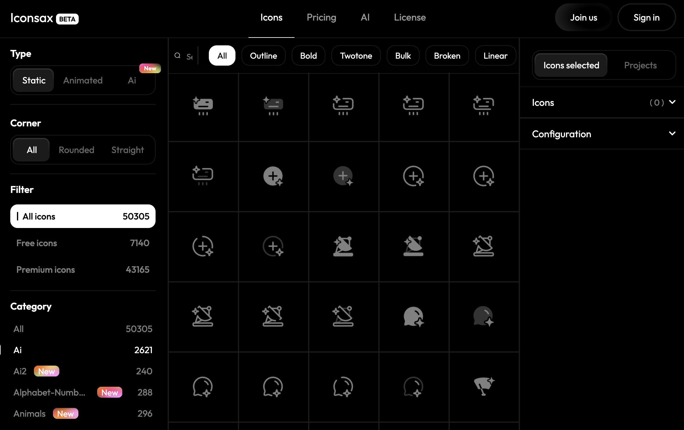 Iconsax homepage