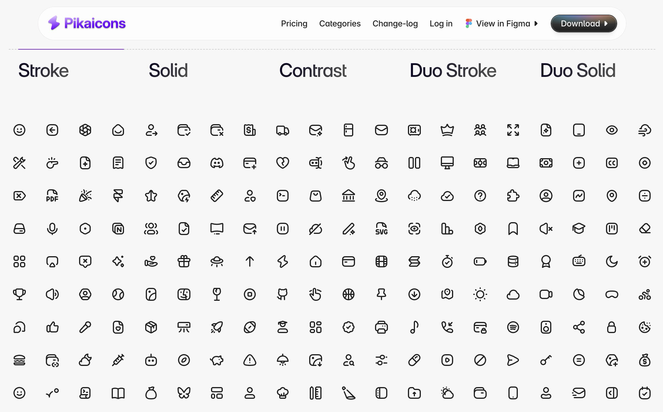 Pikaicons homepage