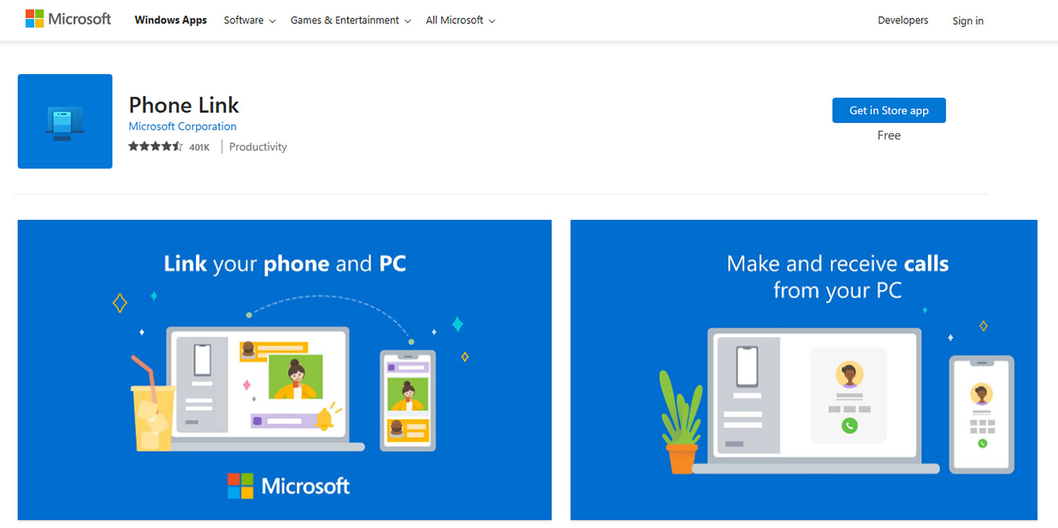 Microsoft Store Phone Link