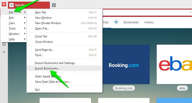 export vivaldi bookmarks