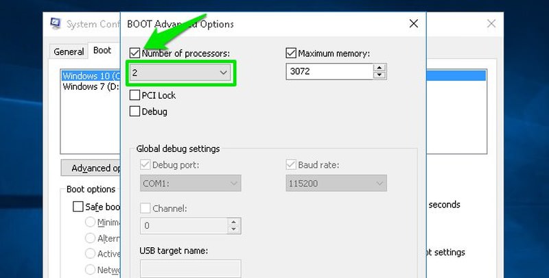 select number of processor