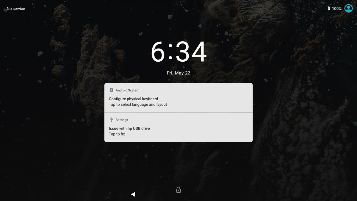 Lock screen of Bliss OS - Android for PC