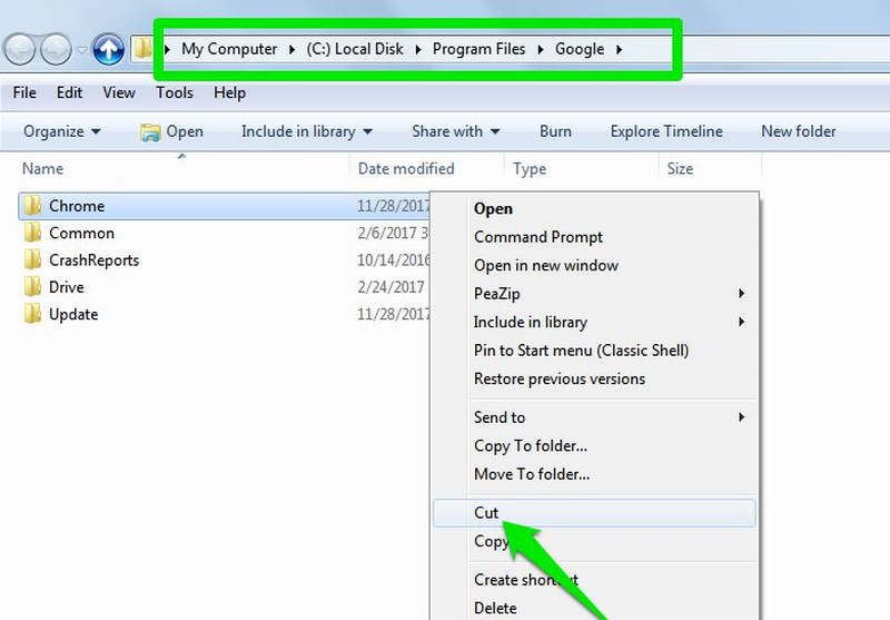 Cut Chrome folder 