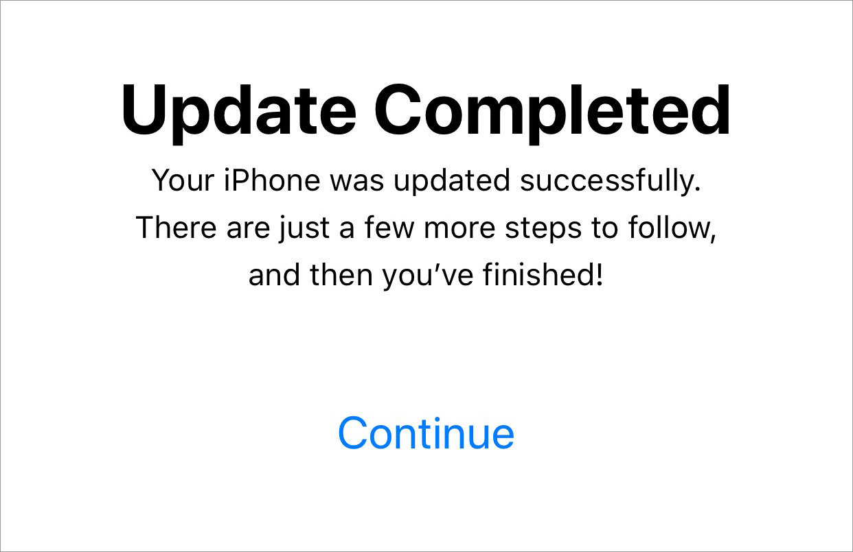 ios update complete