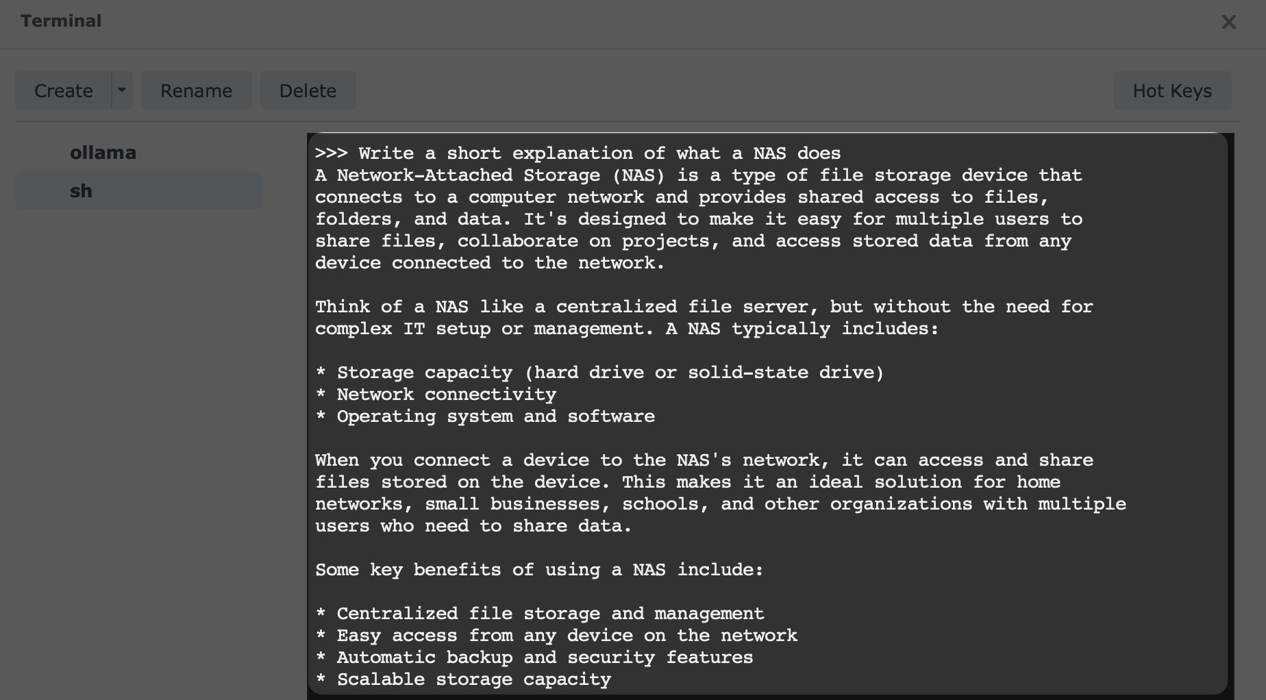 NAS explanation test
