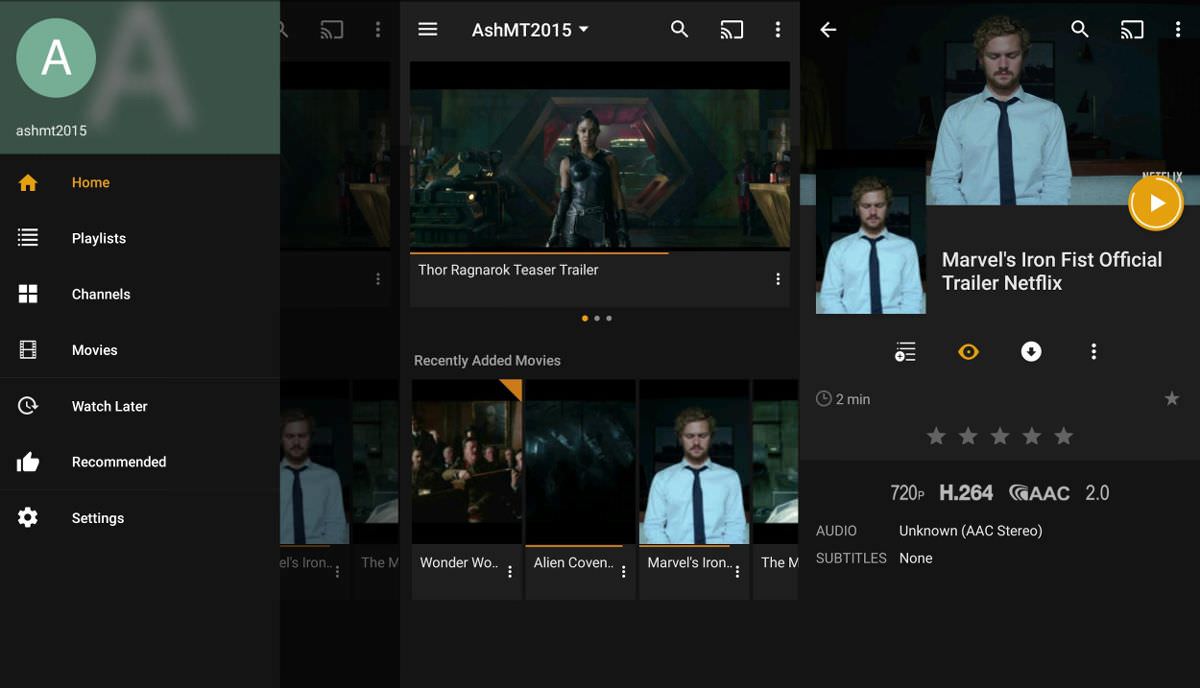 Plex Dashboard na Androida