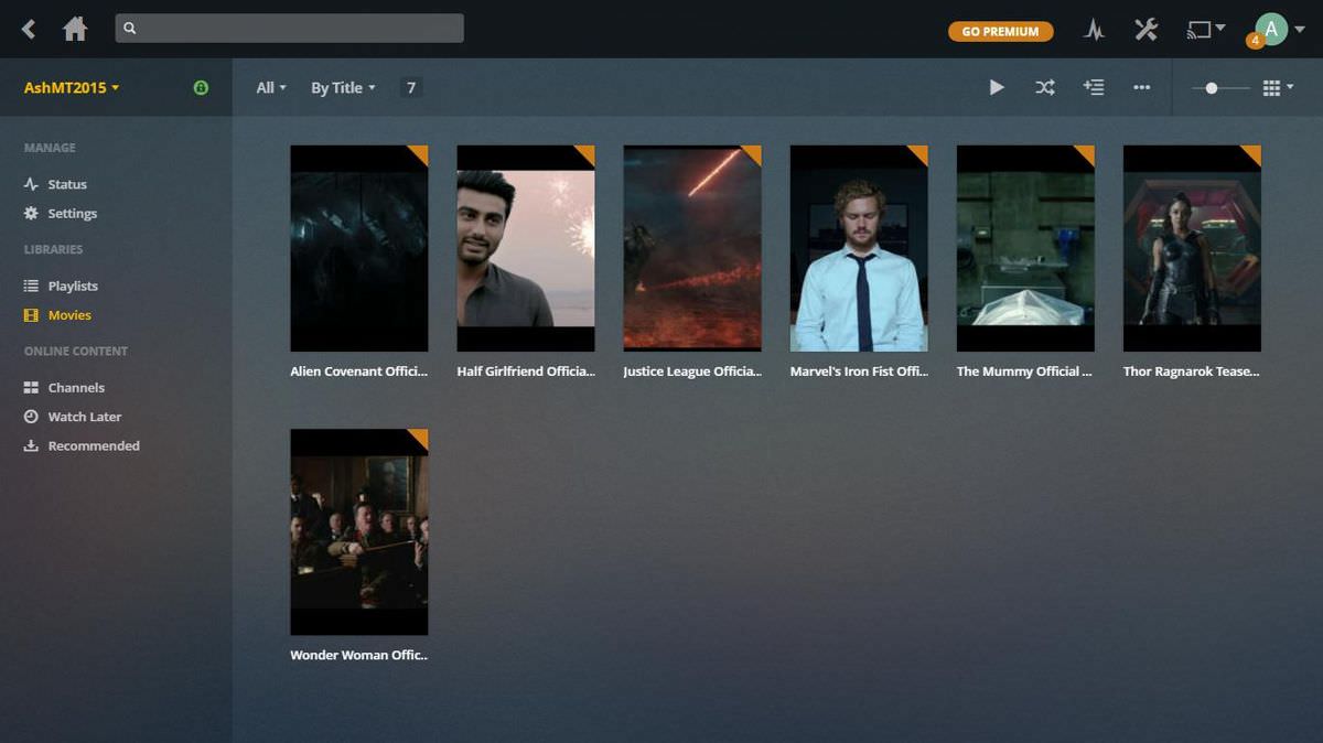 Plex Web dashboard overview