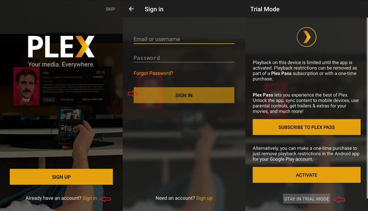 plex account sign in