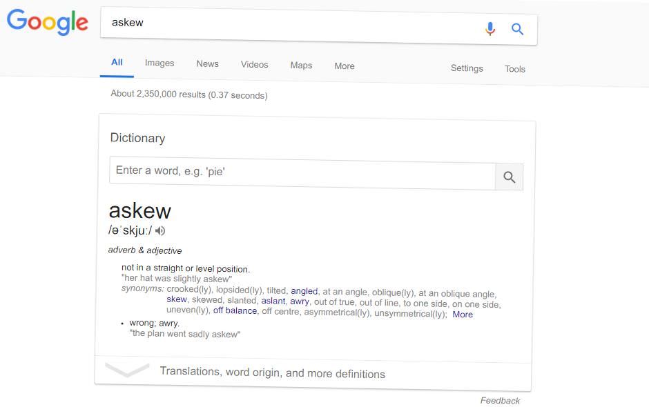 Google in askew mode