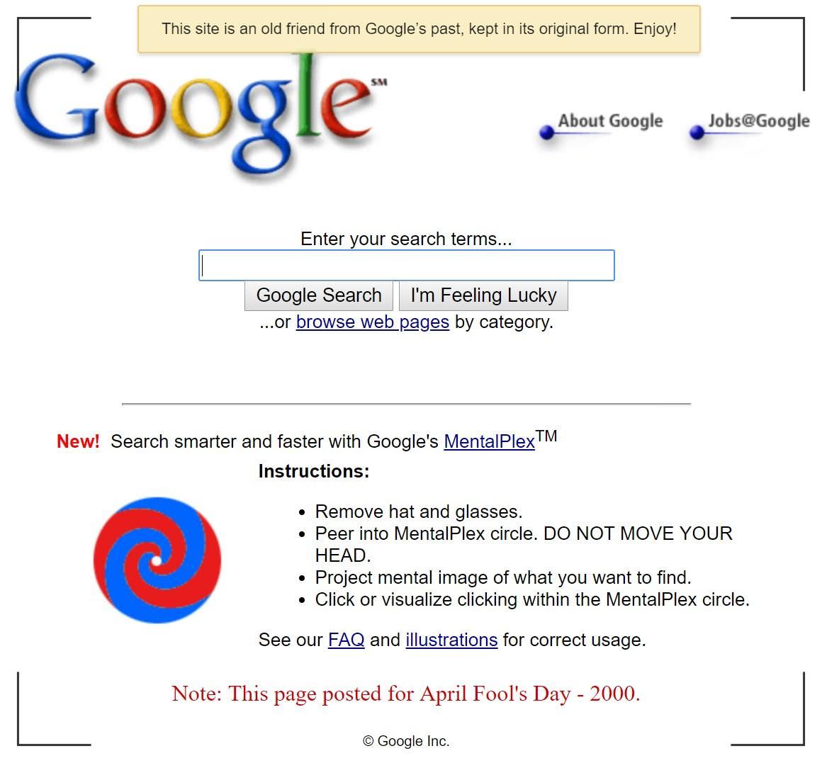 Google's first April Fools' Day hoax