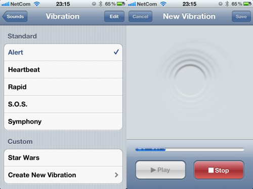 Setting Up Custom Vibration