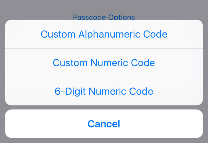 Enhanced security with six-digit numeric passcodes in iOS 9