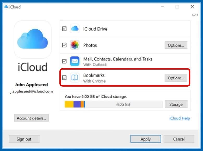 Sync iCloud bookmarks with Google Chrome