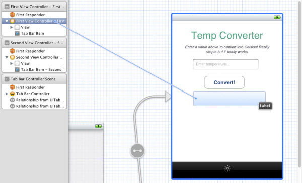 Connecting label in Xcode