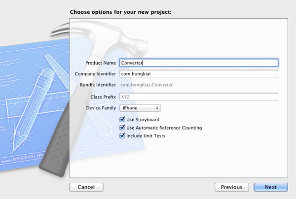 Project options setup in Xcode