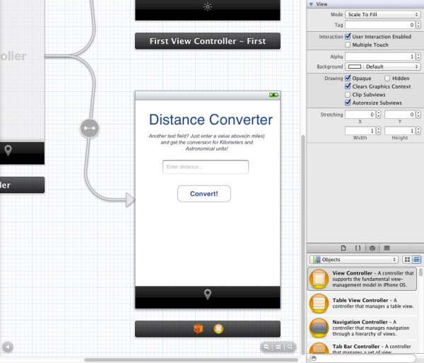 Second View Controller design in Xcode