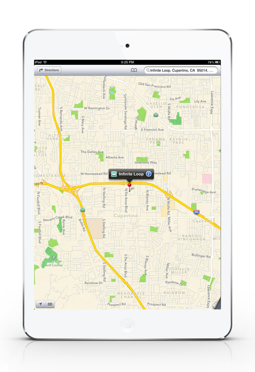 Apple Maps on iPad Mini