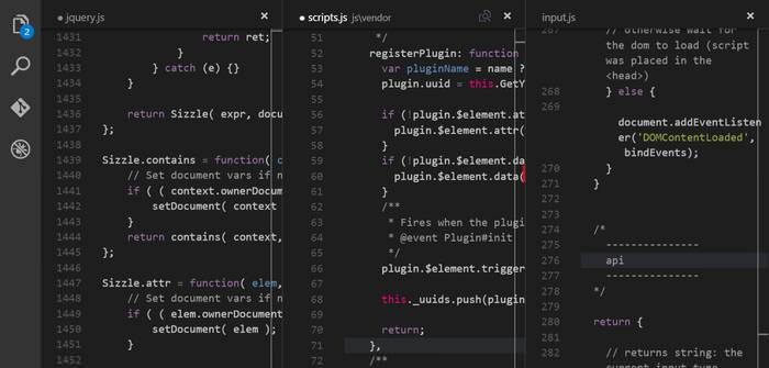 Visual Studio Code Editor Panes