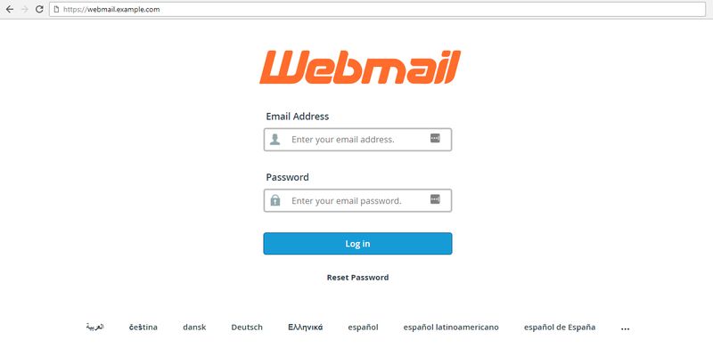 Webmail login page