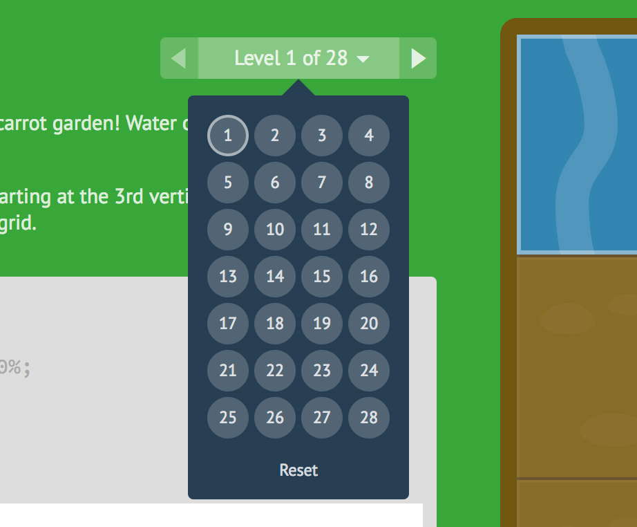 grid garden of 28 levels