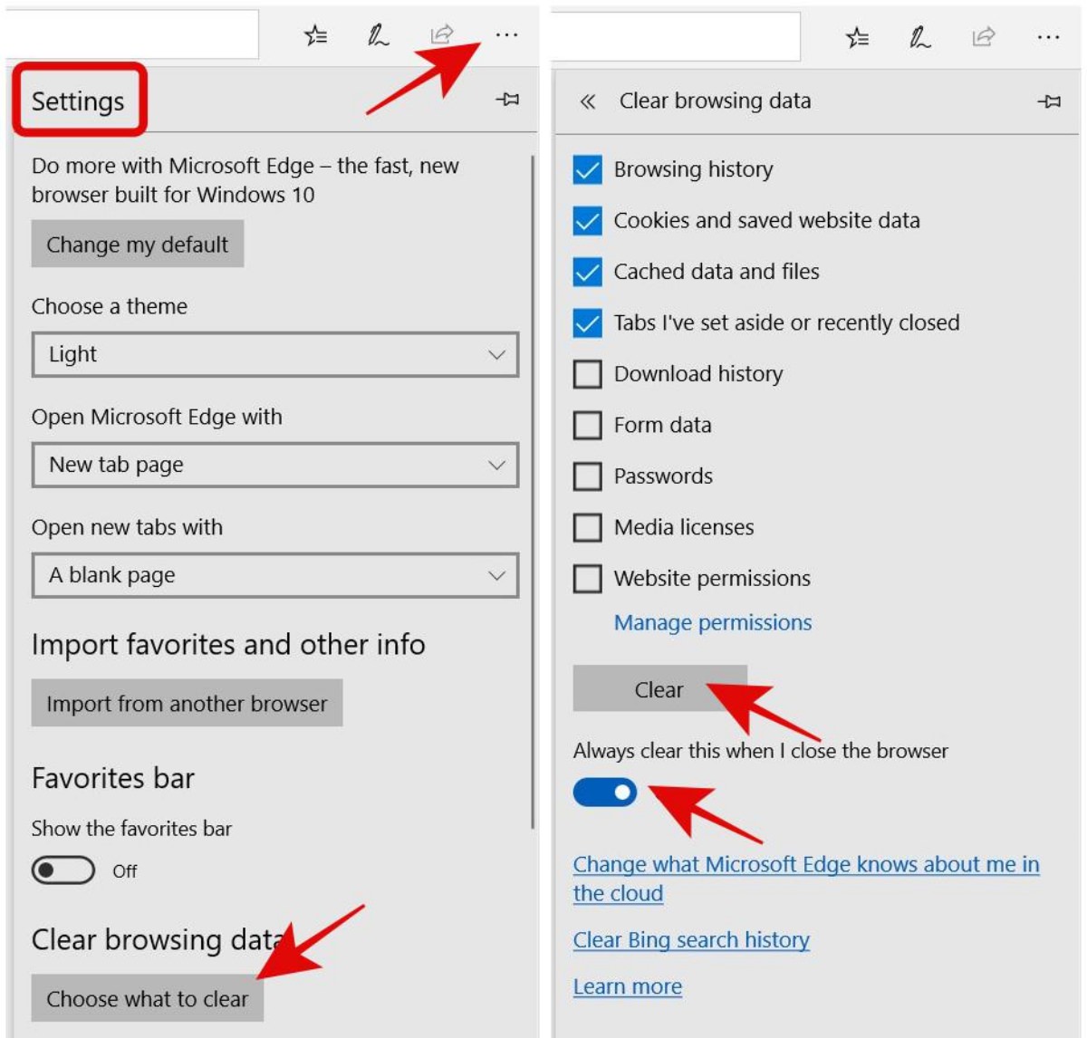 how to remove microsoft edge browsing history