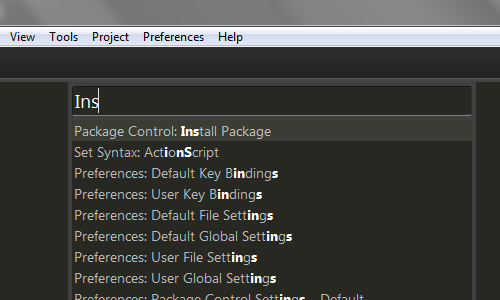 Using Command Palette to install packages in Sublime Text