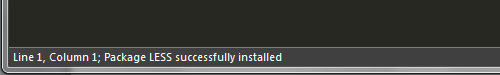 LESS package successfully installed in Sublime Text