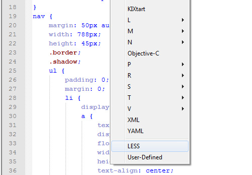 LESS syntax highlighting in Notepad++