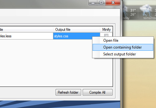 Open containing folder