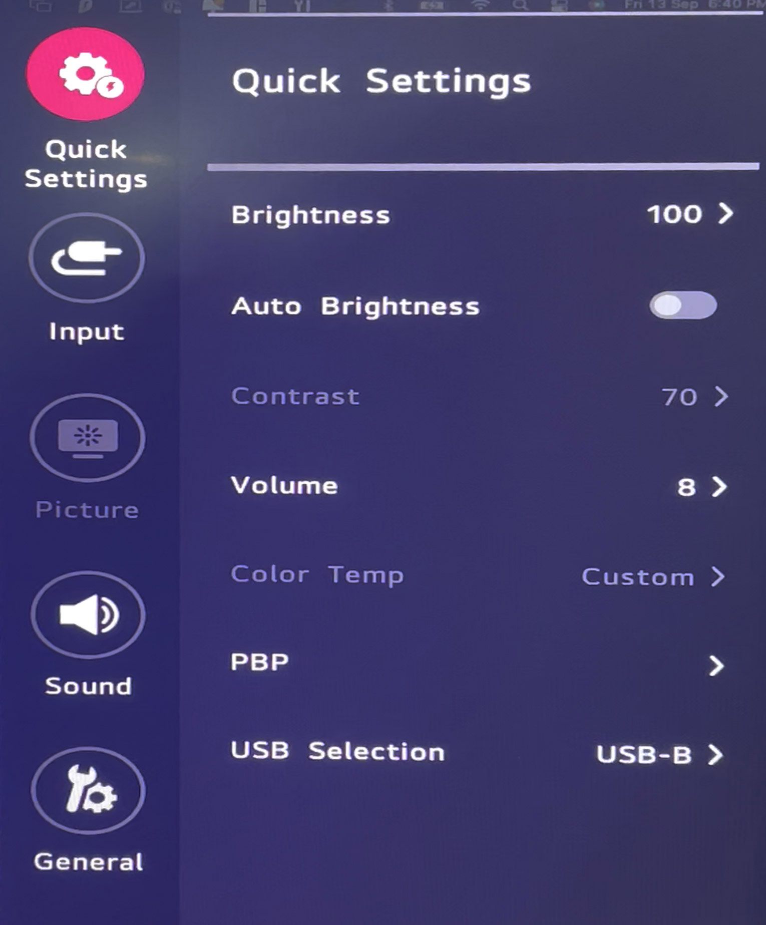 LG DualUp Monitor Quick Settings