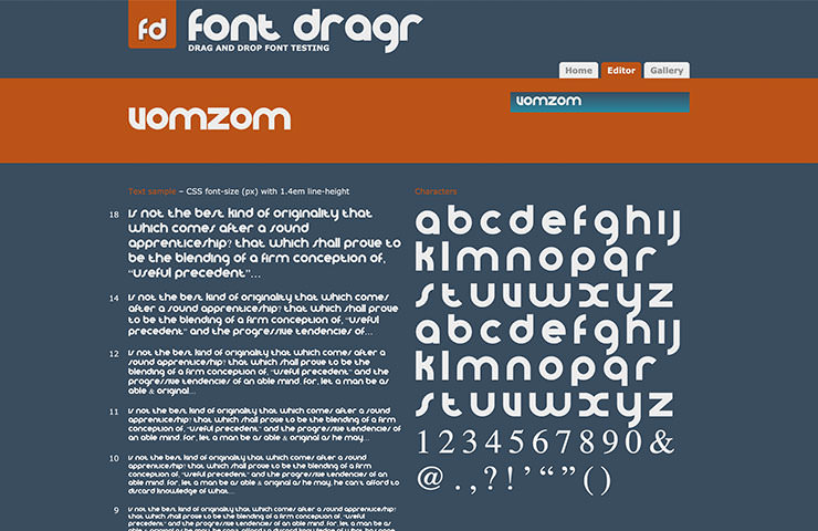 Steven Fansler Blog Live Test Fonts On Browser Easily With Font Dragr   Font Dragr Editor Tab 