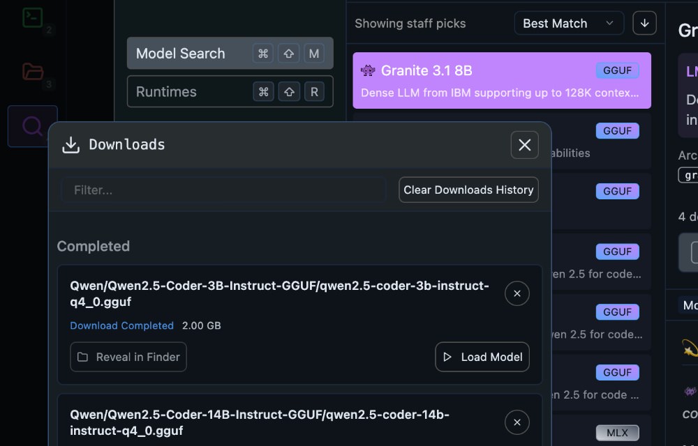 Downloading model in LM Studio