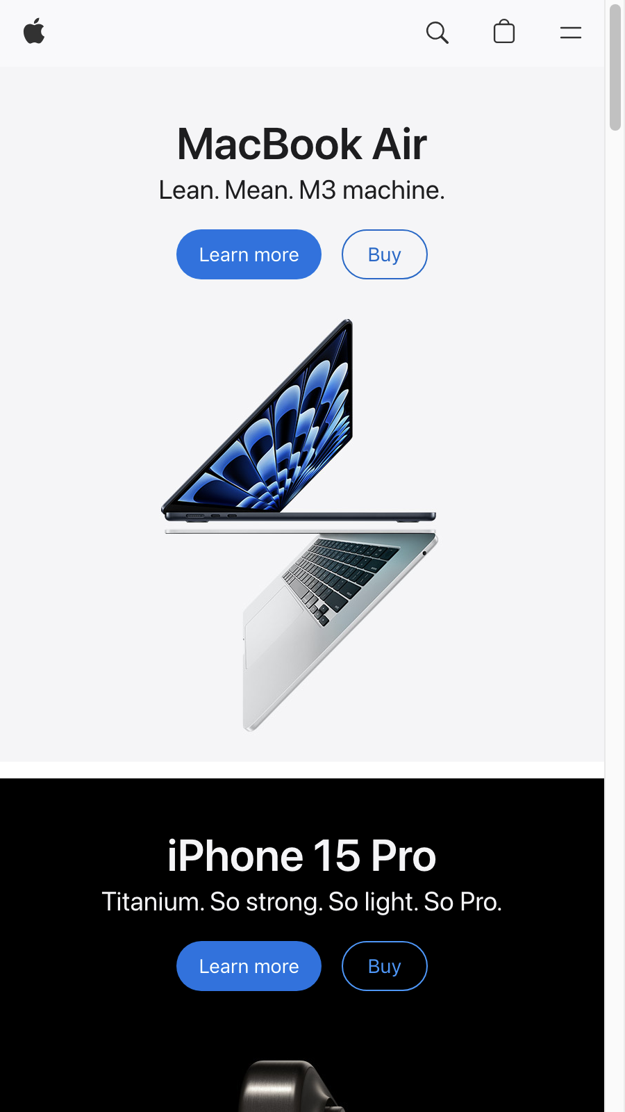 Custom-size apple.com screenshot