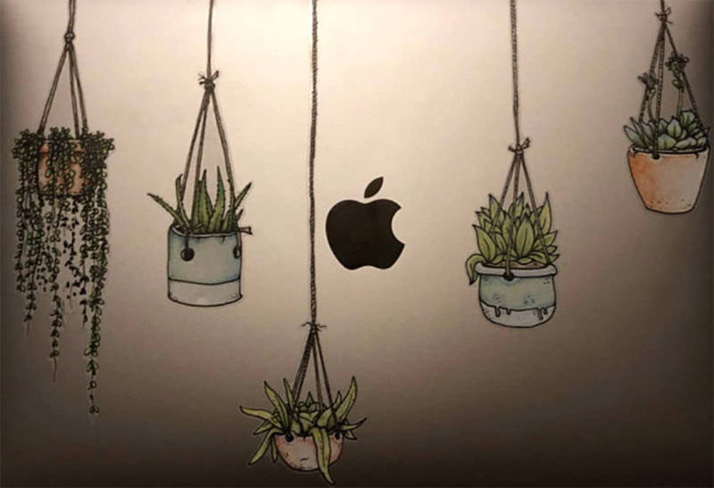 Hanging plant decal stickers, Laptop stickers