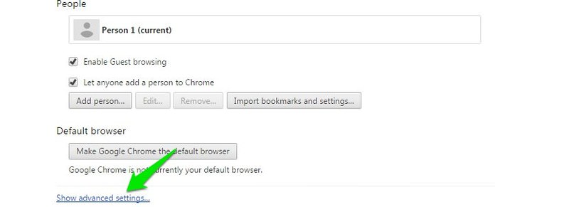 Chrome Advanced Settings