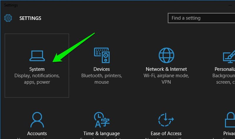 Windows System Settings