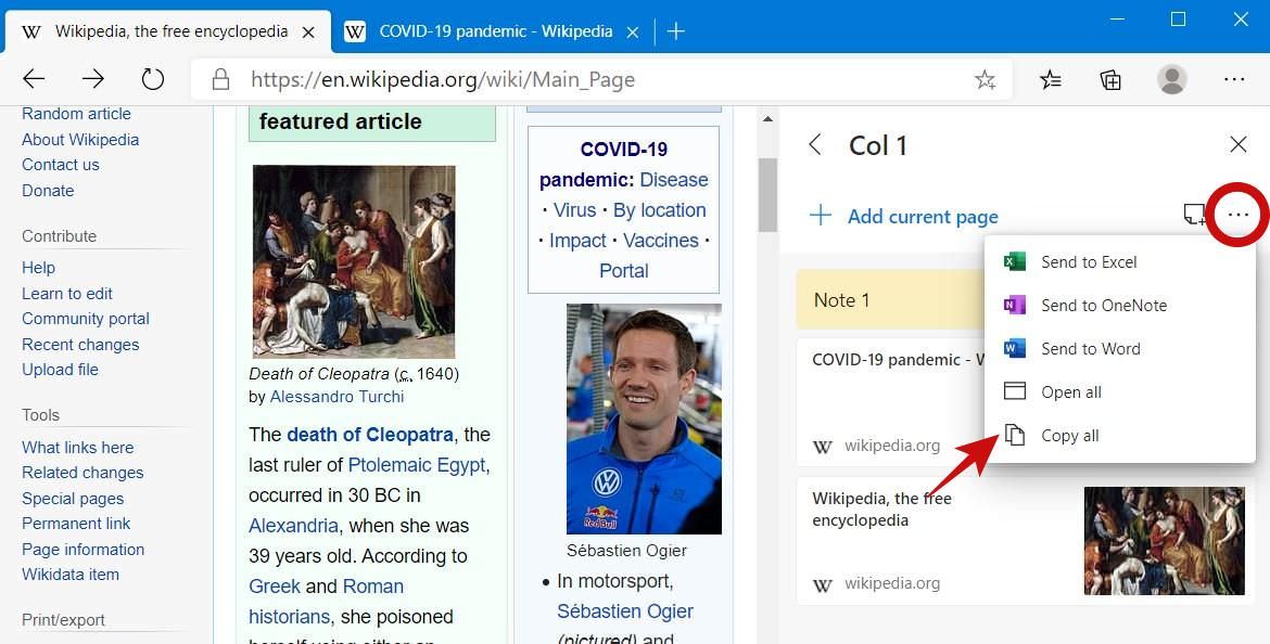 Share a collection with others in Edge