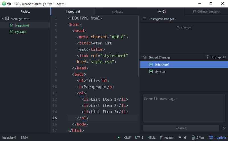 Managing Git and GitHub Projects with Atom Guide