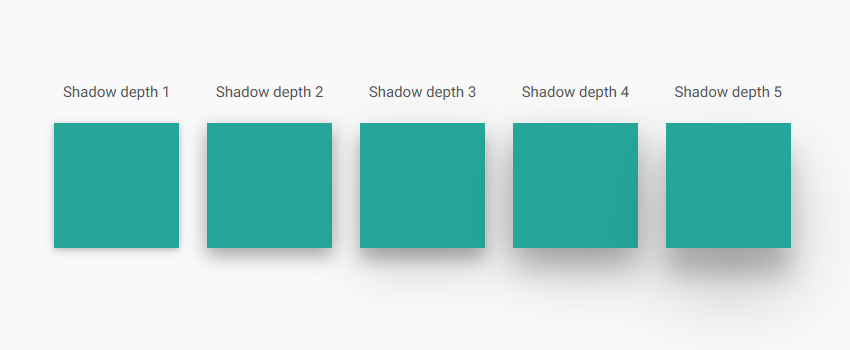 Shadow depth variations in Materialize framework