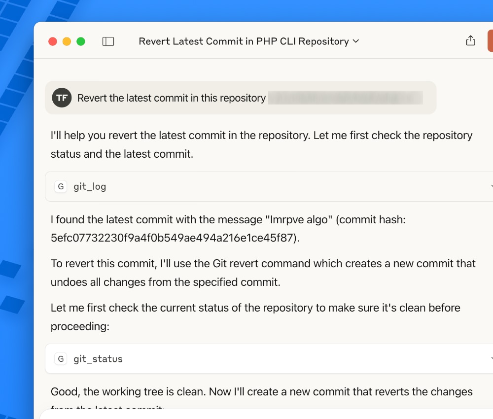 Git MCP commit revert example
