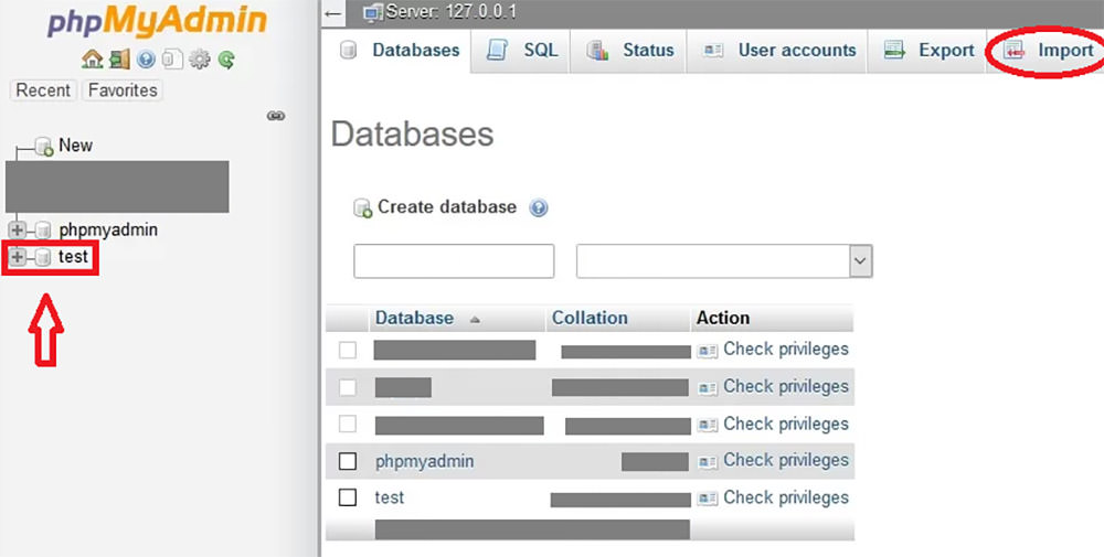 Importing database in PhpMyAdmin