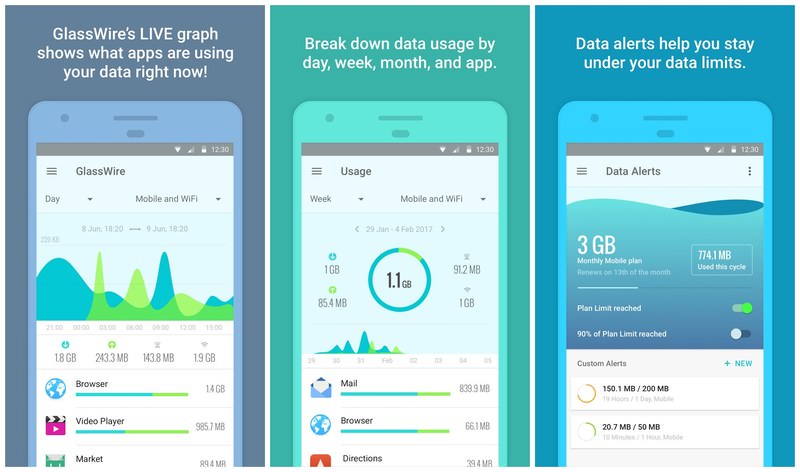 Glasswire Data Usage Monitor