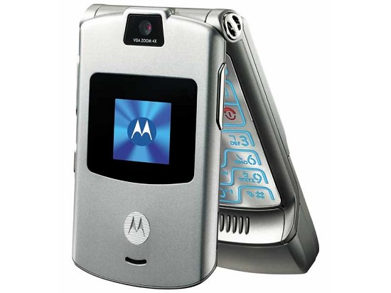 Motorola V3 with a slim design, dual screens, and VGA camera.