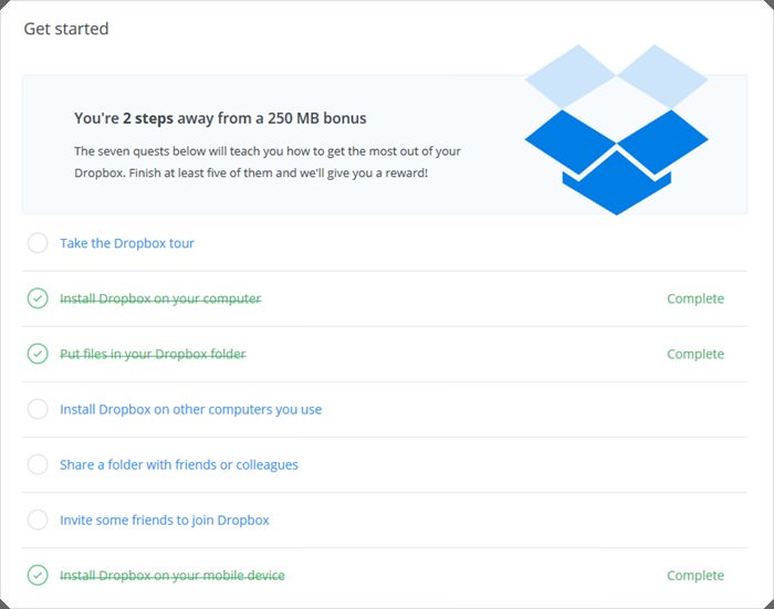 dropbox plus d'espace