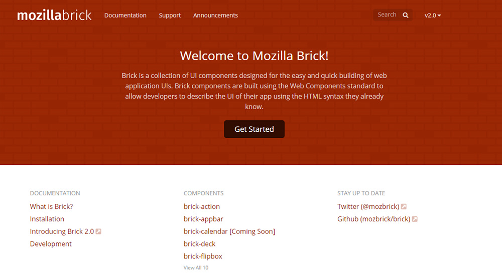 Mozilla brick homepage