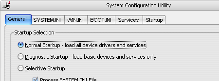 windows msconfig